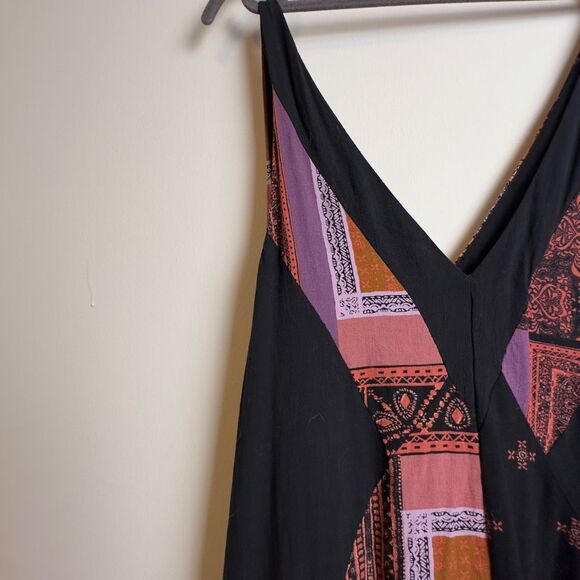 $148 FREE PEOPLE All Patched Up Black Wide Leg Jumpsuit - Picture 3 of 9